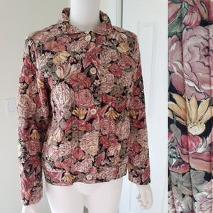 Vintage Tea Rose Pink Boho Quilted Jacket